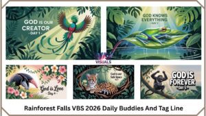 Rainforest Falls VBS 2026 Daily Buddies & Tag Line Posters
